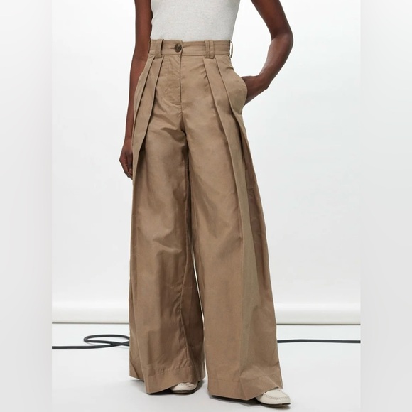 S.S. Daley Vita pleated cotton wide-leg trousers NWT - Picture 2 of 3